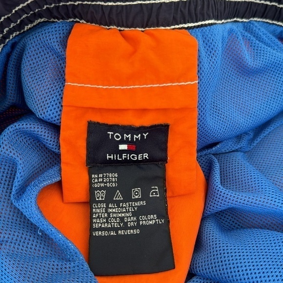 Tommy Hilfiger Cargo Swim Trunks Men's XXL Orange Mesh Lined - Picture 10 of 13